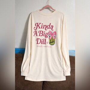 NWT Simply Southern Long Sleeve “Kinda A Big Dill” Tee Size XXL